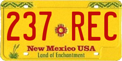 NM license plate 237REC