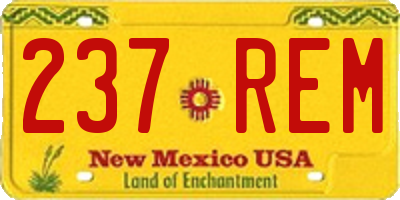 NM license plate 237REM