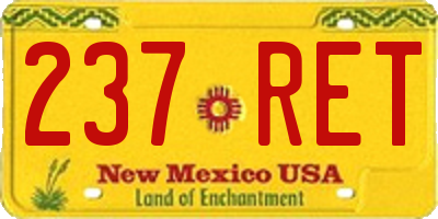 NM license plate 237RET
