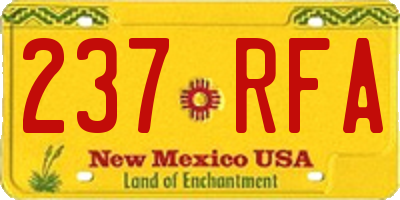 NM license plate 237RFA