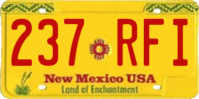 NM license plate 237RFI
