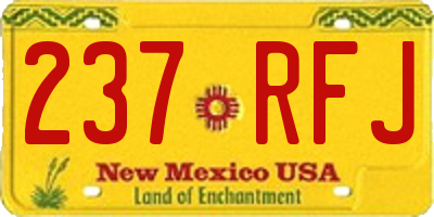 NM license plate 237RFJ