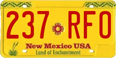 NM license plate 237RFO