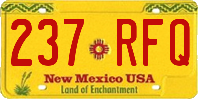 NM license plate 237RFQ