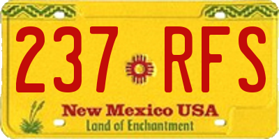 NM license plate 237RFS