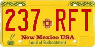 NM license plate 237RFT