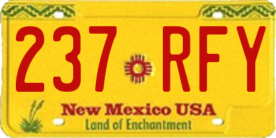 NM license plate 237RFY