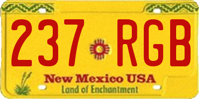 NM license plate 237RGB