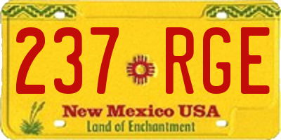 NM license plate 237RGE