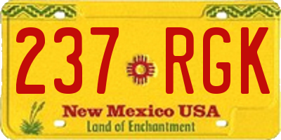 NM license plate 237RGK