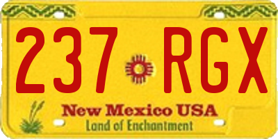 NM license plate 237RGX