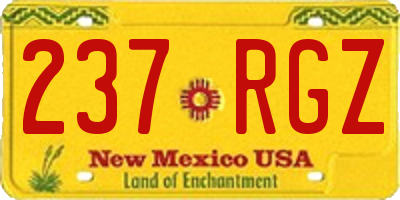 NM license plate 237RGZ