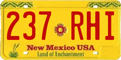 NM license plate 237RHI