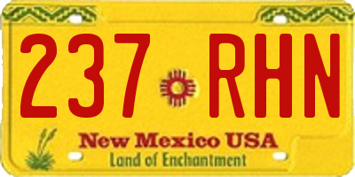 NM license plate 237RHN