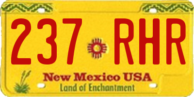 NM license plate 237RHR