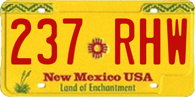 NM license plate 237RHW