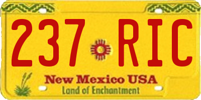 NM license plate 237RIC
