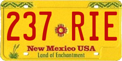 NM license plate 237RIE