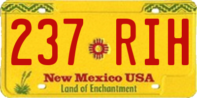 NM license plate 237RIH