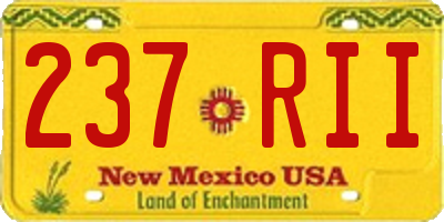 NM license plate 237RII