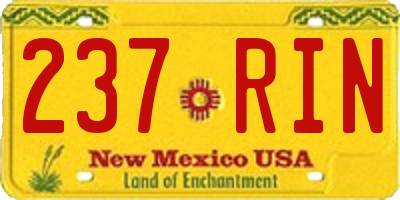 NM license plate 237RIN