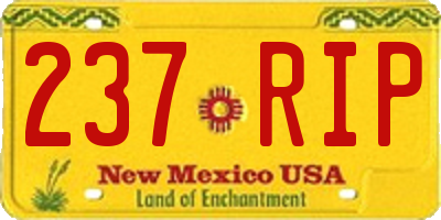 NM license plate 237RIP