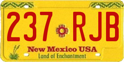 NM license plate 237RJB