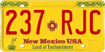 NM license plate 237RJC