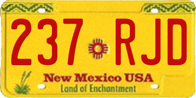 NM license plate 237RJD