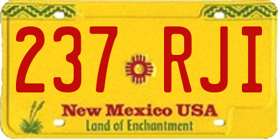 NM license plate 237RJI