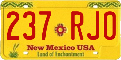 NM license plate 237RJO
