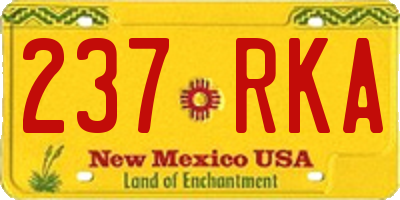NM license plate 237RKA
