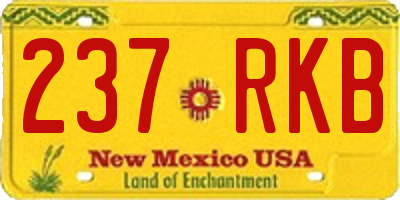 NM license plate 237RKB