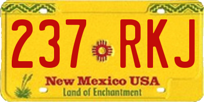 NM license plate 237RKJ