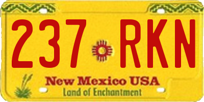 NM license plate 237RKN