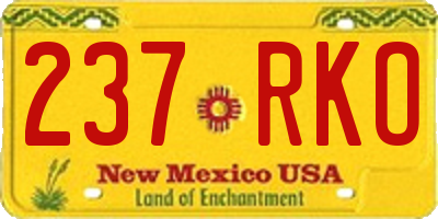 NM license plate 237RKO