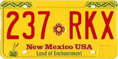 NM license plate 237RKX