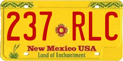 NM license plate 237RLC