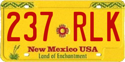 NM license plate 237RLK