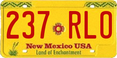 NM license plate 237RLO