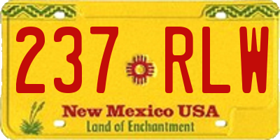NM license plate 237RLW