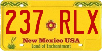 NM license plate 237RLX