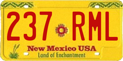 NM license plate 237RML