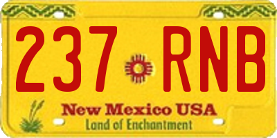 NM license plate 237RNB