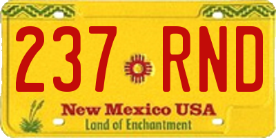 NM license plate 237RND