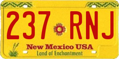 NM license plate 237RNJ