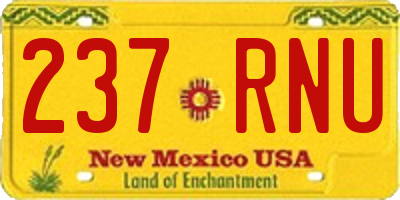 NM license plate 237RNU