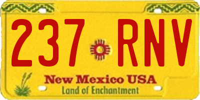 NM license plate 237RNV
