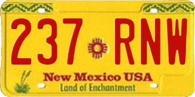 NM license plate 237RNW