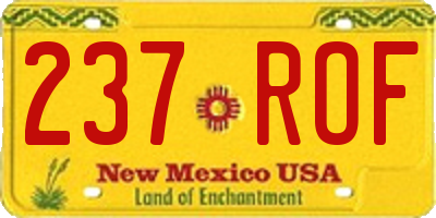 NM license plate 237ROF